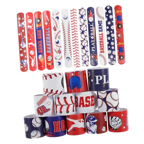 ERINGOGO 24St Baseball-Sprengring spaß hühner Slap-Armband für Jungen geburtstagstonie farben Jungenarmband Softball-Armband lustige Slap-Band für Gunst der Sportparty PVC von ERINGOGO