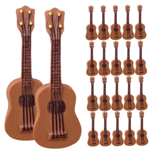 ERINGOGO 25 Stück Gitarrenmodell Mini Dekorationszubehör Puppenhaus Mini Gitarre Puppenhaus Mini Dekoration Mini Gitarre Statue Mini Hausbedarf Miniatur Gitarre Puppenhaus von ERINGOGO