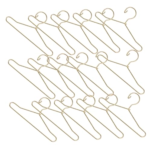 ERINGOGO 25 Stück Teiliges Mini Puppenkleiderbügel aus Robustem Metall Goldfarbene Kleine Kleiderbügel für Puppenkleidung Realistische Miniatur Hänger für Puppenhaus Schrank und ERINGOGO 25 Stück Teiliges Mini Puppenkleiderbügel aus Robustem Metall Goldfarbene Kleine Kleiderbügel für Puppenkleidung Realistische Miniatur Hänger für Puppenhaus Schrank und von ERINGOGO