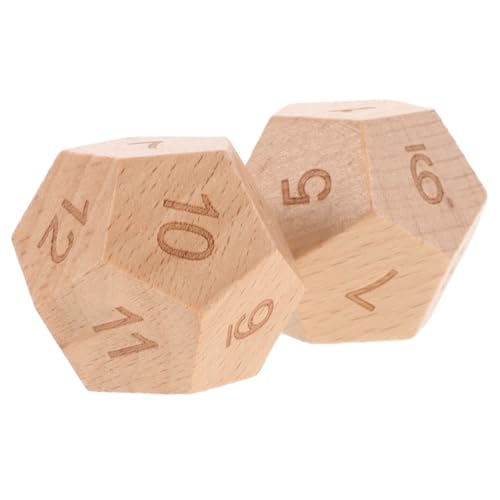 ERINGOGO 2Er-Set 12 Mathe-Würfel lernspielzeug Holzwürfel Kalligraphie-Sets für Polyedrische Würfel aus Holz Dinosaurier-Puzzle für Zahlenwürfel aus Holz hölzern von ERINGOGO