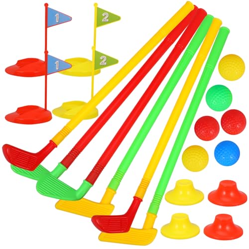 ERINGOGO 2Sätze Golfspielzeug Set Teiliges Mini Golf Sport Set Für Drinnen Und Draußen Bunter Golfschläger Und Bälle Für Lernspielzeug Und Familienaktivitäten von ERINGOGO