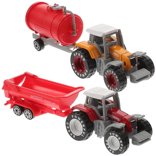 ERINGOGO 2St Bauernhofwagen LKW lastwagen für spielzeugwagen Tractor for spielzeugautos Babyautospielzeug Kleinkind-LKW-Modell -Bauernhof-LKW Plastik von ERINGOGO