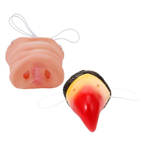 ERINGOGO 2St Simulierte Tiernase Tierschädel- Papageienkostüm für Kinder Halloween-Hasenohren Cosplay Schweinenase Entennase austauschbare Papageien-Nasenstütze kompaktes Tier Plastik von ERINGOGO