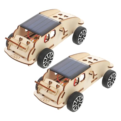 ERINGOGO 2St Solarauto Solarbetriebenes Auto Solarbastelset Sonnenenergie Spielzeug Kinder Puzzle Spielzeug Bildung Wissenschaftsspielzeug für Kinder Wissenschaftskoffer für Kinder hölzern von ERINGOGO