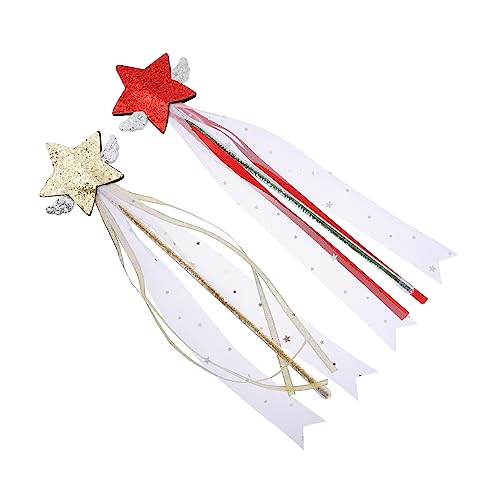 ERINGOGO 2St Zauberstab Kostüme rosa Ballettröckchen Märchenkostüm Fee Dekorationen Halloween mitgebsel Halloween oblaten Sterne-Gastgeschenke Star Fairy Zauberstäbe Sticks Plastik von ERINGOGO