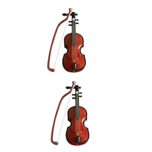 ERINGOGO 2St simulierte Geige Mini-Violine-Ornament Mini-Spielzeug für Musikinstrumente Mini-Violine-Modell Musical Instruments bastelzeug Mini-Geigenmodelle Mini-Violine- Abs Brown von ERINGOGO