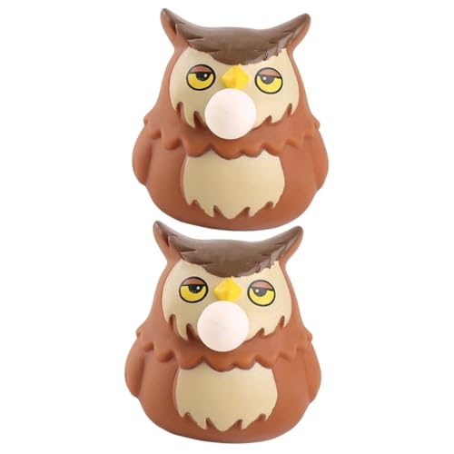 ERINGOGO 2pcs Owl Squeeze Spielzeug Haushaltsquetschern Spielzeug Farbiger Eulen Zappeln Spielzeug Elastic Dehnes Spielzeug von ERINGOGO