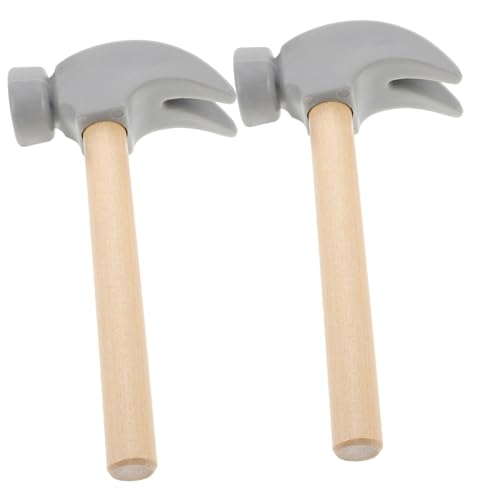 ERINGOGO 2st Kleiner Holzhammer Mini-hammerspielzeug Gadget-Armband Hammerwerkzeug Aufbewahrungswerkzeug Werkzeuge Für Kleinkinder Mini-hammerwerkzeuge Hölzern Dark Grey von ERINGOGO