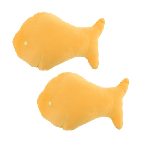 ERINGOGO 2st Kleines Gelbes Croaker-puppenkissen Sofakissen Fischpuppe Dekorative Wurfkissen Für Das Bett Süße Kissen Cartoon-Fisch-Kissen Kuscheltiere Für Babys Bettkissen Yellow Plüsch von ERINGOGO