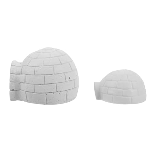 ERINGOGO 2st Mikrolandschafts-iglu-Szene Mikro-eishaus-miniaturen Mikroarktische Miniaturen DIY Mini-eishaus-bastelarbeiten Mini-iglu-Spielzeug Miniatur-eishausdekorationen Harz Weiß von ERINGOGO