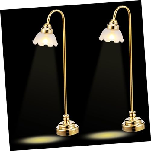 ERINGOGO 2 Stück Mini-puppenhauslampe Batteriebetriebene Miniatur-tischlampe für Puppenhaus- Mini- - Miniatur-tischlampe Puppenhaus-Lichter Warmes Ambiente von ERINGOGO