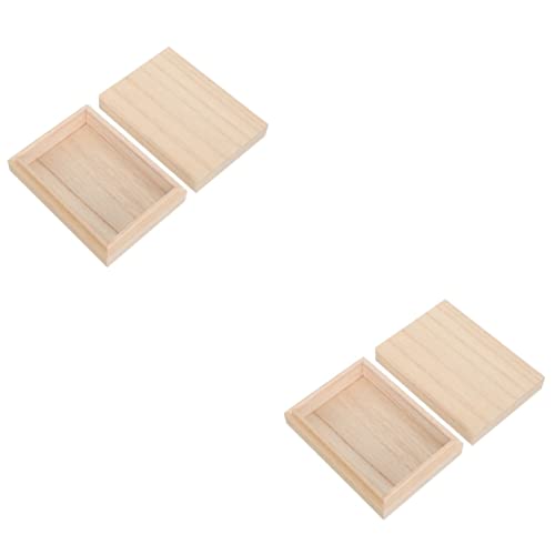 ERINGOGO 2st Spielkarten Holzkiste Kartenorganisatoren Organizer Mit Deckel Für Pokerkarten Mit Deckel Spieldeckhalter Deckskoffer Natürliches Holz von ERINGOGO