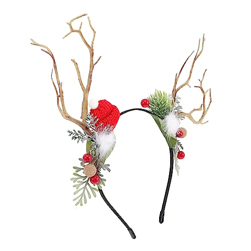 ERINGOGO 2st Stirnband Weihnachtliches Haar-accessoire Weihnachtshaarreifen Hirsch Kostüm Requisiten Elchhorn Weihnachtsstirnbänder Für Frauen Weihnachts-hirsch-haarreifen Plastik Rot von ERINGOGO