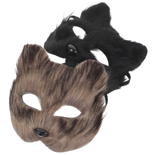 ERINGOGO 2st Tierische Maske Kostüm Fuchsmaske Plüschtiermaske Halloween-tiermaske Fuchs-cosplay-maske Party-maske Partyzubehör Maske Für Halloween Gruselige Maske Halloween-maske Plastik von ERINGOGO