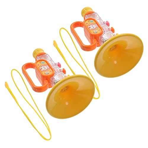 ERINGOGO 2st -trompete Kinderparty Trompete Für Trompeteninstrumente Lernen Kleine Trompete Trompetenspielzeug Für Anfänger Trompete Yellow Plastik von ERINGOGO