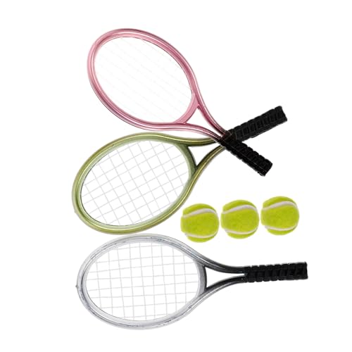 ERINGOGO 3 Sätze Dekoratives Tennisschläger- Badminton-griffband Mini-tennisschläger Zum Selbermachen Mini- -Werkzeug- Desktop-Mini-House-tennisschläger Gefälligkeiten Plastik von ERINGOGO