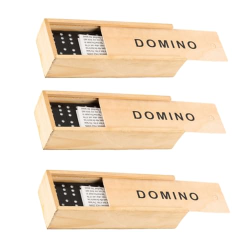 ERINGOGO 3 Sätze Teiliges Schwarzes Holz Domino spielset mit Weißen Punkten Multifunktionale Bausteine für Familien spieleabend Elegante Aufbewahrungsbox mit Schiebefach Robust und Leicht ERINGOGO 3 Sätze Teiliges Schwarzes Holz Domino spielset mit Weißen Punkten Multifunktionale Bausteine für Familien spieleabend Elegante Aufbewahrungsbox mit Schiebefach Robust und Leicht von ERINGOGO