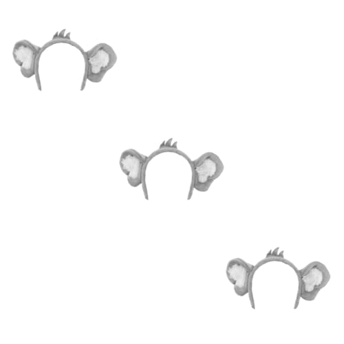 ERINGOGO 3 Stk Koala-Stirnband Plüsch Zoo Tierohren Haarreifen Koala-Kostüm Koalahaar koala haarreif koala ohren haarreif Haarband Maskerade Haarreifen schöner Haarreif Polyester Light Grey von ERINGOGO