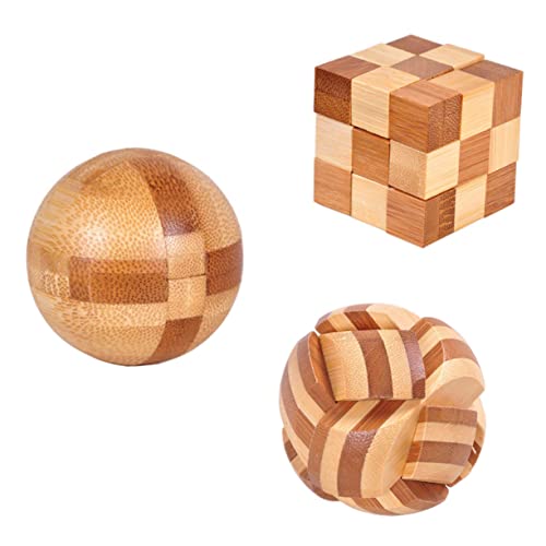 ERINGOGO 3 Stück Kongming Lock aus Bambus Teile Drache Fußball Pädagogisches Puzzle für Erwachsene zur des Logischen Denkens Eltern Junge Mädchen Interaktion ERINGOGO 3 Stück Kongming Lock aus Bambus Teile Drache Fußball Pädagogisches Puzzle für Erwachsene zur des Logischen Denkens Eltern Junge Mädchen Interaktion von ERINGOGO