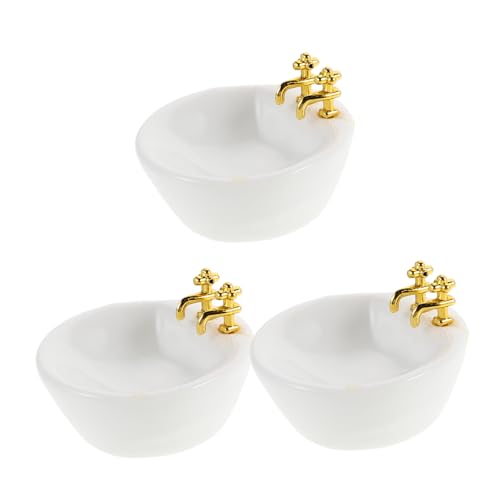 ERINGOGO 3 Stück Maßstab Weißer Handwaschbecken Deko Zubehör für Realistische Badezimmermöbel ERINGOGO 3 Stück Maßstab Weißer Handwaschbecken Deko Zubehör für Realistische Badezimmermöbel von ERINGOGO