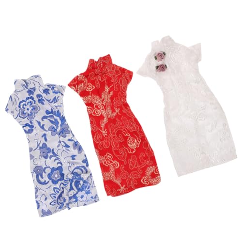 ERINGOGO 3 Stück Puppen-Cheongsam, Austauschbares Spielzeug, Puppenkleid, Puppenkleidung, Puppenkostüm von ERINGOGO