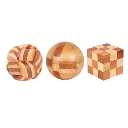 ERINGOGO 3 Stück Teiliges Luban Lock aus Bambus Klassisches Chinesisches Kongming Puzzle Intelligentes Knobelspiel für Erwachsene Geschicklichkeit und Konzentration ERINGOGO 3 Stück Teiliges Luban Lock aus Bambus Klassisches Chinesisches Kongming Puzzle Intelligentes Knobelspiel für Erwachsene Geschicklichkeit und Konzentration von ERINGOGO