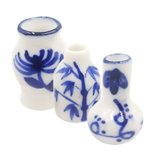 ERINGOGO 3 Stücke Miniatur Vase Ornament Mini Keramik Vase Decor Mini Spielzeug von ERINGOGO