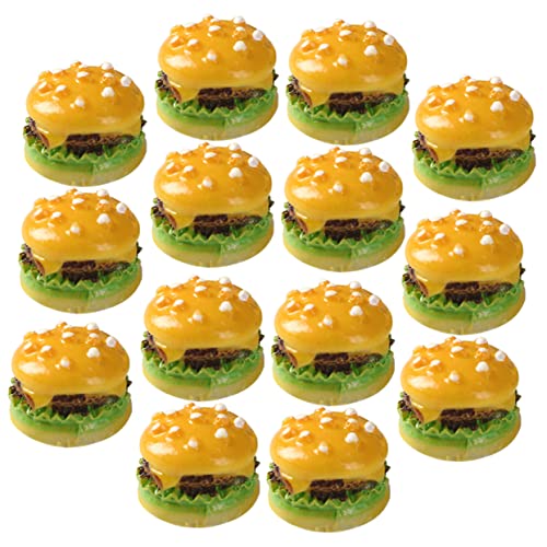 ERINGOGO 30st Simulationsburger Cake Pop Deko Mini-haarschneidemaschinen Burgerförmige Modelle Ausstellungsmodelle Für Gefälschte Brote Gefälschte Burger-Modelle Harz Yellow von ERINGOGO