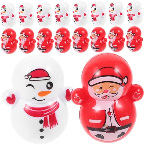 ERINGOGO 30st Weihnachtsbecher-Spielzeug Mini-schneemann-Spielzeug Mini-becherspielzeug Miniatur-schneemann Wackelndes Läutendes Spielzeug Tumbler-Spielzeug Zuhause Becher Plastik von ERINGOGO