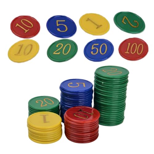 ERINGOGO 320 Stück Kunststoff-Bingo-Chips -Pokerchips Chips Spielchips Für Brettspiele Farbe Mathematik Zählchips Marker Klassenzimmer Lernzähler Chips Pokerzubehör von ERINGOGO