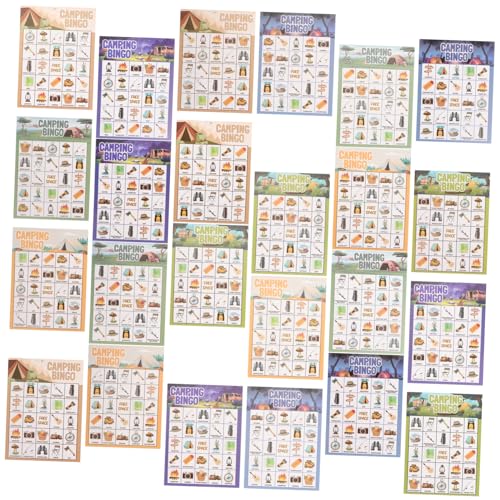 ERINGOGO 33-Teiliges Set Camping-Spieltisch Spielzeugtisch Campingtisch Reifen Spiele Familien Spiele Bingospiel gemeinschaftsspiel Camping-Partyartikel Spiel im Sommercamp Papier von ERINGOGO