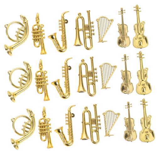 ERINGOGO 35 Stück Teiliges Miniatur-musikinstrumente-Set mit Detaillierten Mini-Modellen für Puppenhaus-Dekoration Vielseitige Mini-Ornamente Wie Gitarre Trompete Violine für Sammler und ERINGOGO 35 Stück Teiliges Miniatur-musikinstrumente-Set mit Detaillierten Mini-Modellen für Puppenhaus-Dekoration Vielseitige Mini-Ornamente Wie Gitarre Trompete Violine für Sammler und von ERINGOGO