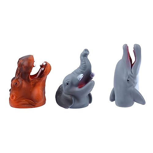 ERINGOGO 3Stücke Fingerpuppen Für Pädagogische Handpuppen Aus Weichem Tierdesigns Elefant Nilpferd Kinderspielzeug Für Kreative Rollenspiele von ERINGOGO