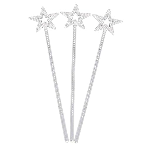 ERINGOGO 3st Engel Zauberstab Mädchen Nachtlicht Für Spiralen Fee Ballettröckchen Sternstab-Sticks Kleid Zauberstäbe Für Wenig Kleine Requisiten Harz Silver von ERINGOGO