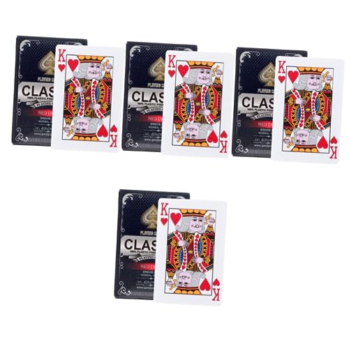 ERINGOGO 4 Boxen Spielkarten Tischkarten Poker Tischspielkarten Gold Spielkartendecks Minispielkarten Pokerkarten Haushalt Tischspiel Für Spielkartendeck Kunststoff von ERINGOGO