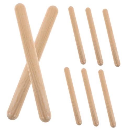 ERINGOGO 4 Paare Schlagzeug für holzspielzeug Percussion-Stick, Rhythmus-Stick Percussion-Trommelstöcke Musik Drumsticks Percussion-Sticks aus Naturholz Holzkeule Khaki von ERINGOGO