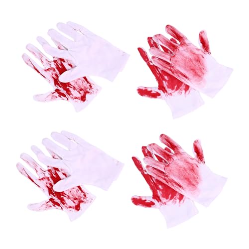 ERINGOGO 4 Paare Weiße Blut-spritzhandschuhe Horror Kostüm Zubehör Realistische Blutflecken Halloween Requisiten für Zombie Cosplay Karneval Party ERINGOGO 4 Paare Weiße Blut-spritzhandschuhe Horror Kostüm Zubehör Realistische Blutflecken Halloween Requisiten für Zombie Cosplay Karneval Party von ERINGOGO