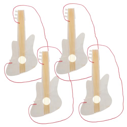 ERINGOGO 4 Sets DIY Holzgitarren Kit Unvollendetes Holzgitarrenmusik Instrument Gitarrengemälde Für Gitarrenmusik Instrument von ERINGOGO