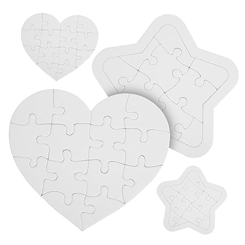 ERINGOGO 4 Sets Malpuzzle Blankopuzzles Zum Basteln Puzzles DIY Puzzles Blankopuzzles In Großen Mengen Blankopuzzles Zum Dekorieren Minipuzzles Blankopuzzles Zum Zeichnen Auf Papier von ERINGOGO