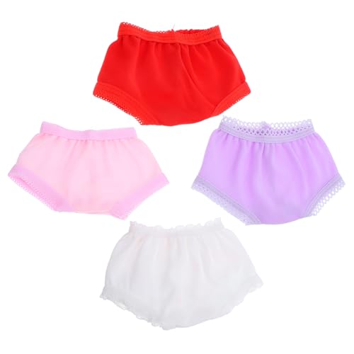 ERINGOGO 4 Stück 18-Zoll-puppenhöschen Tragehilfe Für Babypuppen Puppensocken Unterhose Mädchen Puppenwindeln Mädchen Unterwäsche Zubehör Für Babypuppen Puppenkleidung Polyester von ERINGOGO