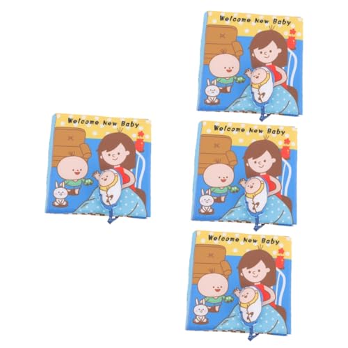 ERINGOGO 4 Stück Buch Früherziehung interaktives Buch kinderkram Buch Spielzeug für Kleinkinder Badespielzeug für Babys Badebücher für Babys -Sinnesspielzeug EIN Bad nehmen Stoffbuch von ERINGOGO