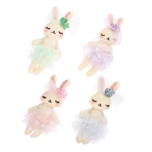 ERINGOGO 4 Stück Kaninchenpuppe Puppe Hase Plüsch Mini Plüsch Hasen Kaninchen Osterhase Plüsch Kleine Kuscheltiere Kopfschmuck Zubehör Kuscheltiere Pp Baumwolle von ERINGOGO