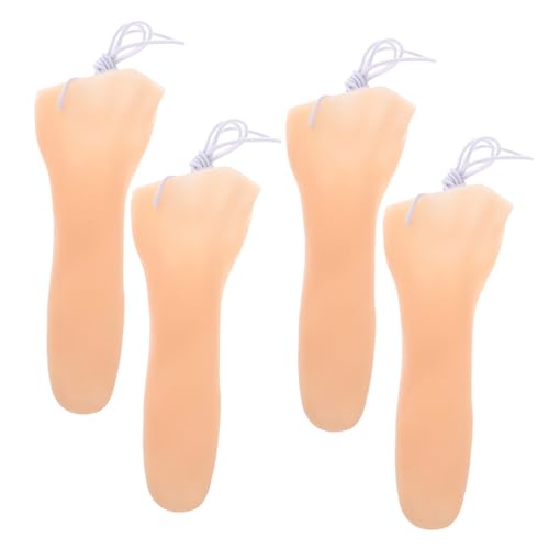 ERINGOGO 4 Stück Lange Nase Prothetische Nase Cosplay Nasenprothese Kostümnase Gefälschte Nasenstützen Lange Falsche Nase Hexennase Cosplay Nase Kostüm Simulierte Nase Beige Vinyl von ERINGOGO