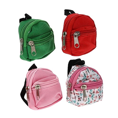 ERINGOGO 4 Stück Mini-Puppenrucksack für kinderspielzeug puppenzubehör spielsachen für Kid Toys Puppenhaus DIY Puppe zubehör Mini-Puppentasche Stoff von ERINGOGO