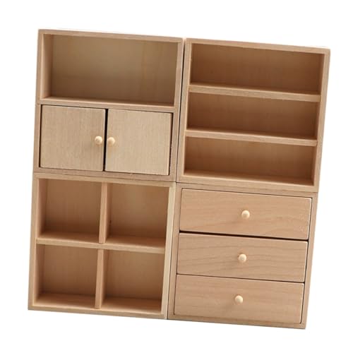 ERINGOGO 4 Stück Miniatur Holzschrank Teiliges DIY Realistisches Puppenhaus Möbel Kleines Aufbewahrungsregal Vielseitig Dekorativ Handmontierbar für Individuelle Miniatur ERINGOGO 4 Stück Miniatur Holzschrank Teiliges DIY Realistisches Puppenhaus Möbel Kleines Aufbewahrungsregal Vielseitig Dekorativ Handmontierbar für Individuelle Miniatur von ERINGOGO