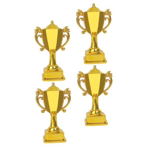 ERINGOGO 4 Stück Puppenhaus Mini Goldene Trophäe Modell 4tlg belohnung pokale für Children Toys Mini Trophäe Miniatur Trophäendekor aus Plastik Spiel Auszeichnungen von ERINGOGO