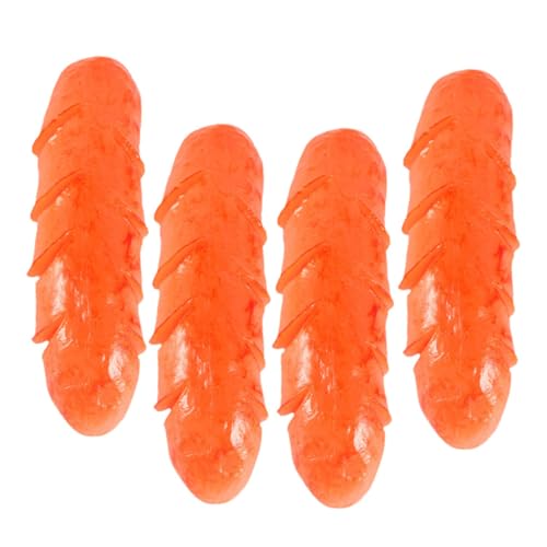 ERINGOGO 4 Stück Realistisches Hot-Dog-Modell Künstliches Fleisch Für Ausstellungszwecke Wurst Kochschürze Lustig Simulation Hot Dog Fake-hot-Dog-Modell Shop-hot-Dog-Modell Orange PVC von ERINGOGO