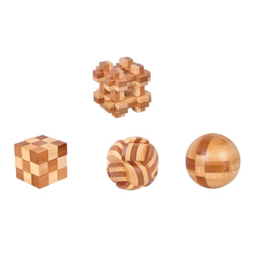 ERINGOGO 4 Stücke Bambus Kongming Spielzeug für Kinder Kreatives Teaser Puzzle Pädagogisches Holzspielzeug zur Problemlösungsfähigkeiten ERINGOGO 4 Stücke Bambus Kongming Spielzeug für Kinder Kreatives Teaser Puzzle Pädagogisches Holzspielzeug zur Problemlösungsfähigkeiten von ERINGOGO