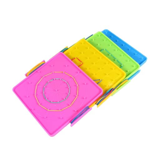 ERINGOGO 4 Stück Teiliges Geobrett aus Hochwertigem Kunststoff Farbenfrohes Nagelbrett für Grundschüler Doppelseitig mit Kantenlänge Fördert Feinmotorik Formenerkennung und Zufällige Farbe ERINGOGO 4 Stück Teiliges Geobrett aus Hochwertigem Kunststoff Farbenfrohes Nagelbrett für Grundschüler Doppelseitig mit Kantenlänge Fördert Feinmotorik Formenerkennung und Zufällige Farbe von ERINGOGO