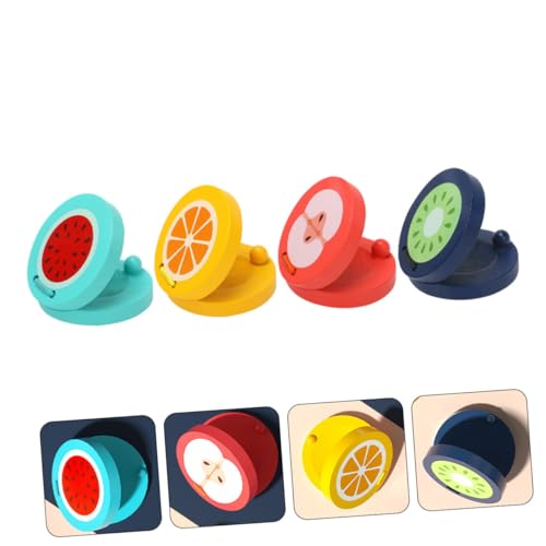ERINGOGO 4 Stück Teiliges Holz Kastagnetten Frühe Musikspielzeug mit Bunten Früchtemotiven für Kleinkinder Ab Jahr Rhythmus und Musikalischer Entwicklung ERINGOGO 4 Stück Teiliges Holz Kastagnetten Frühe Musikspielzeug mit Bunten Früchtemotiven für Kleinkinder Ab Jahr Rhythmus und Musikalischer Entwicklung von ERINGOGO